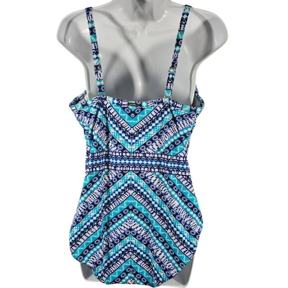 Lands' End Multicolor One-PIece Tummy Control Underwire Size 12 - Picture 4 of 8